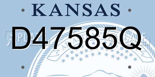 D47585Q Kansas License Plate
