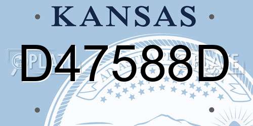 D47588D Kansas License Plate