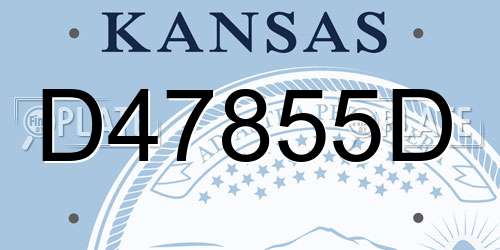 D47855D Kansas License Plate