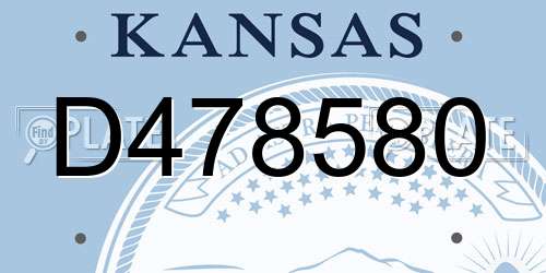 D478580 Kansas License Plate