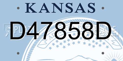 D47858D Kansas License Plate