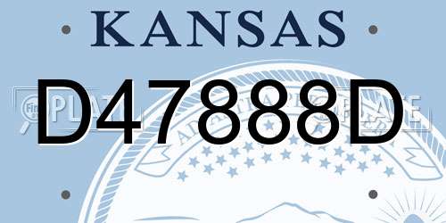 D47888D Kansas License Plate