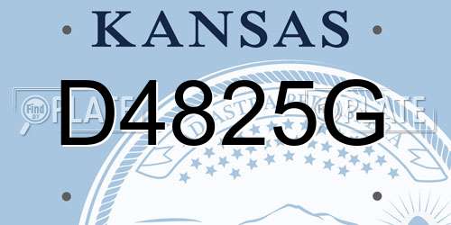 D4825G Kansas License Plate