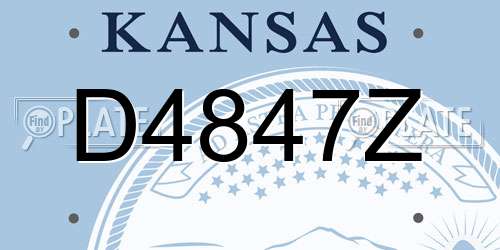 D4847Z Kansas License Plate