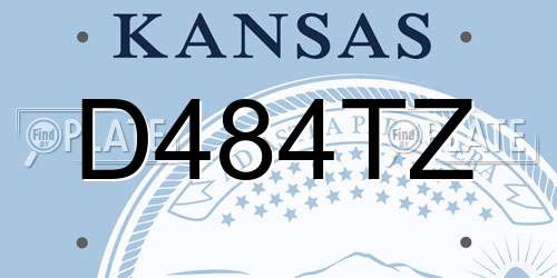 D484TZ Kansas License Plate