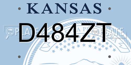 D484ZT Kansas License Plate