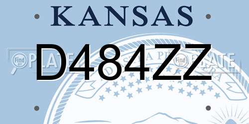 D484ZZ Kansas License Plate