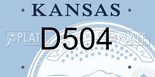 D504 Kansas License Plate