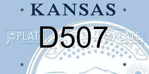 D507 Kansas License Plate