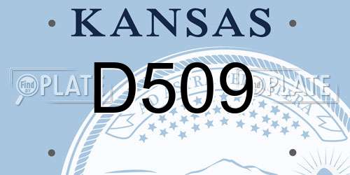 D509 Kansas License Plate