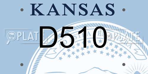 D510 Kansas License Plate