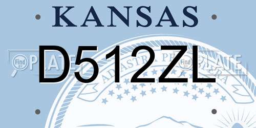 D512ZL Kansas License Plate
