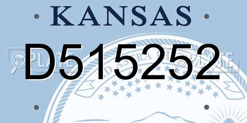 D515252 Kansas License Plate