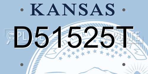 D51525T Kansas License Plate