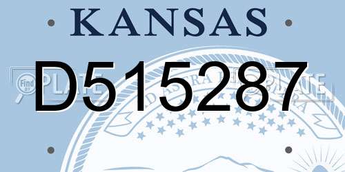 D515287 Kansas License Plate