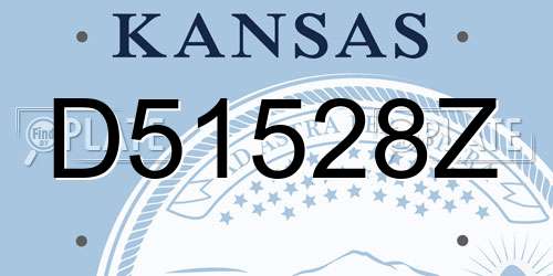 D51528Z Kansas License Plate