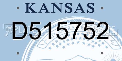 D515752 Kansas License Plate