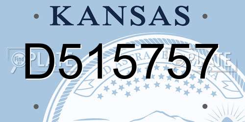 D515757 Kansas License Plate