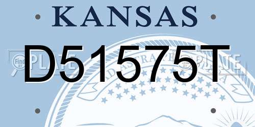 D51575T Kansas License Plate