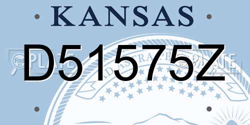 D51575Z Kansas License Plate