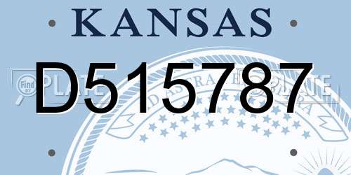D515787 Kansas License Plate