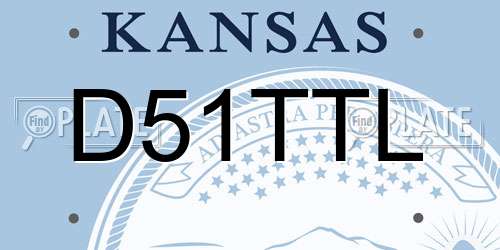 D51TTL Kansas License Plate