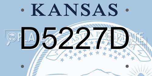 D5227D Kansas License Plate
