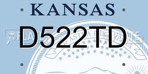 D522TD Kansas License Plate