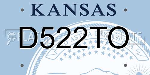 D522TO Kansas License Plate