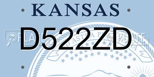 D522ZD Kansas License Plate