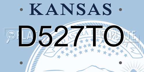 D527TO Kansas License Plate