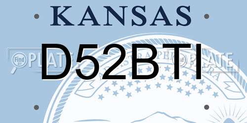D52BTI Kansas License Plate