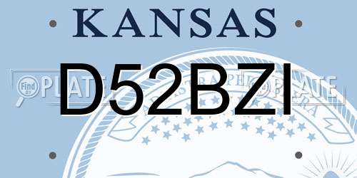 D52BZI Kansas License Plate