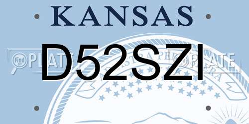 D52SZI Kansas License Plate
