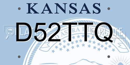 D52TTQ Kansas License Plate
