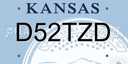 D52TZD Kansas License Plate