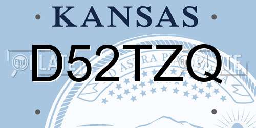 D52TZQ Kansas License Plate