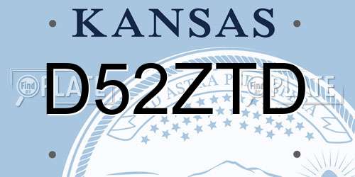 D52ZTD Kansas License Plate