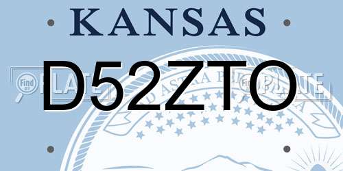 D52ZTO Kansas License Plate