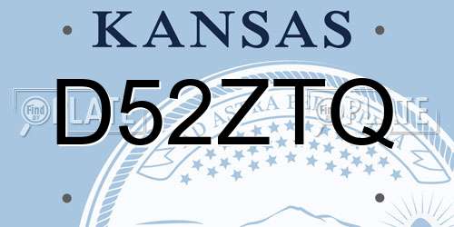 D52ZTQ Kansas License Plate