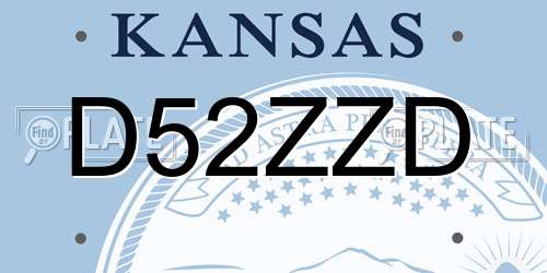 D52ZZD Kansas License Plate