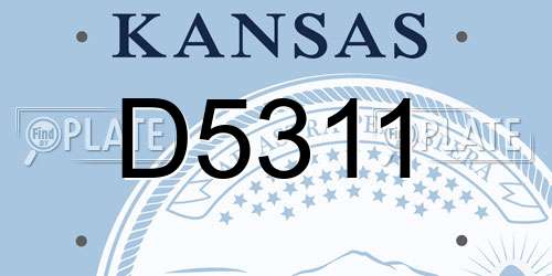 D5311 Kansas License Plate