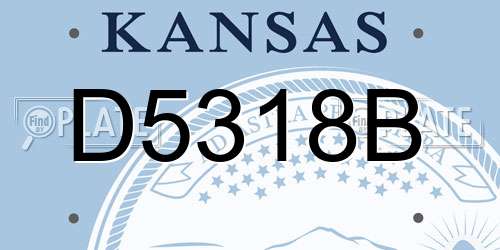 D5318B Kansas License Plate