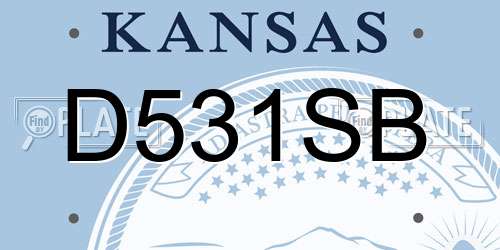 D531SB Kansas License Plate