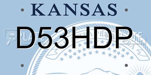 D53HDP Kansas License Plate