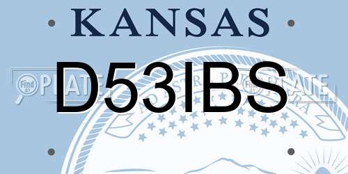D53IBS Kansas License Plate