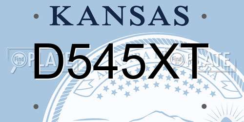 D545XT Kansas License Plate