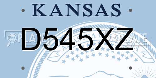 D545XZ Kansas License Plate