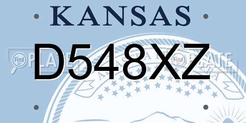 D548XZ Kansas License Plate