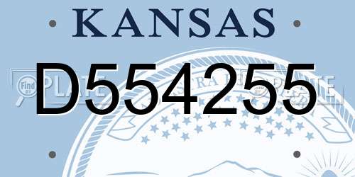 D554255 Kansas License Plate